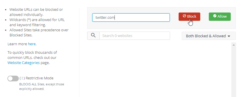 Blocking Allowing websites with GoGuardian